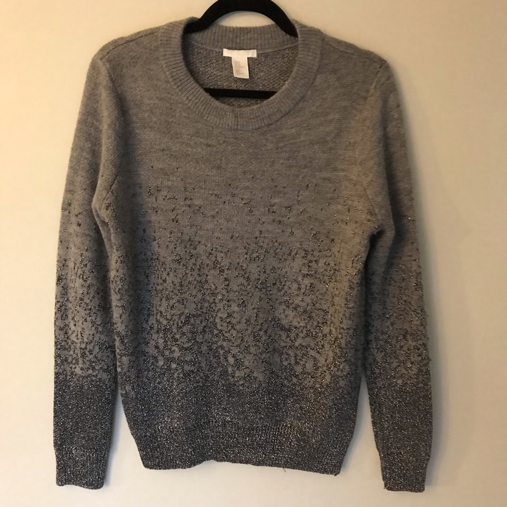 Gray Glitter H&M Crewneck Sweater